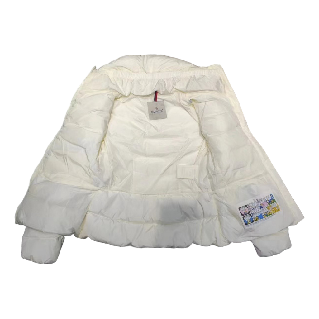 Moncler Drawstring-Waist Stand-Collar Puffer – Ivory | Waist & Collar | Premium Down
