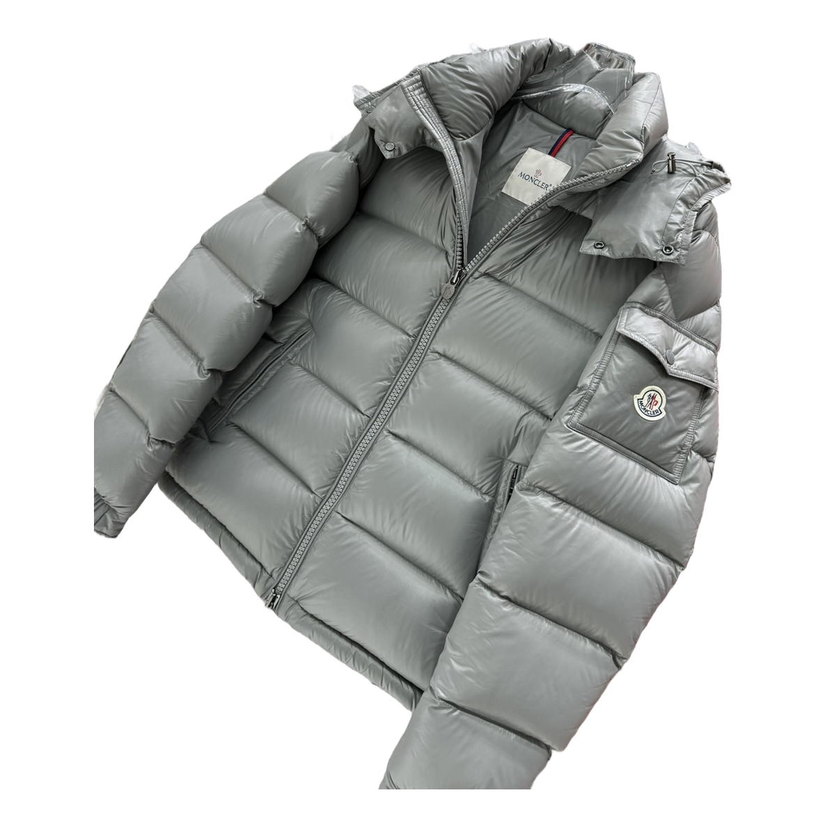 Moncler Maya Hooded Puffer – Gray | Premium Down