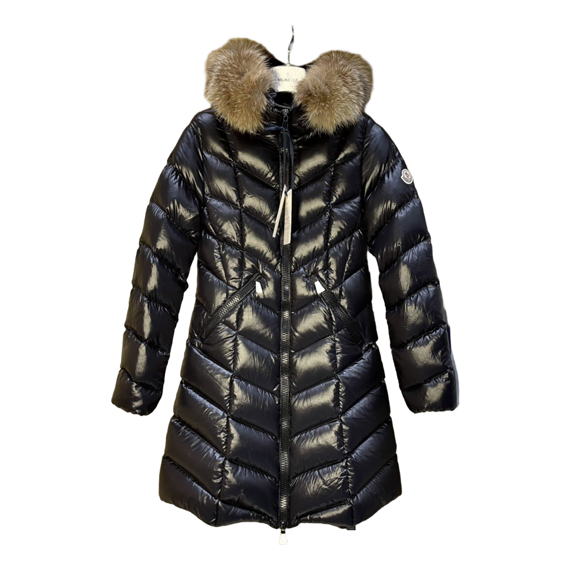Moncler Fulmarus Chevron-Quilted Hooded Puffer – Black | Geometric Quilt