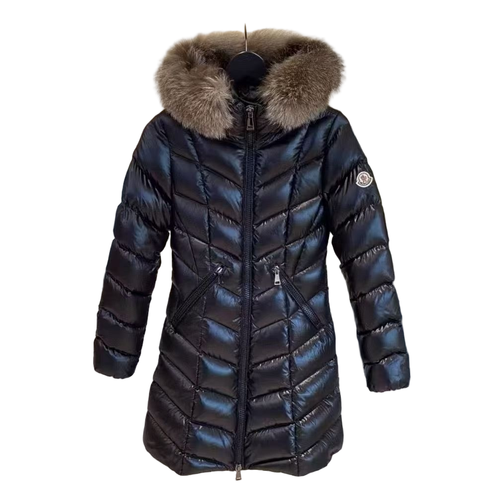 Moncler Fulmarus Chevron-Quilted Hooded Puffer – Black | Geometric Quilt