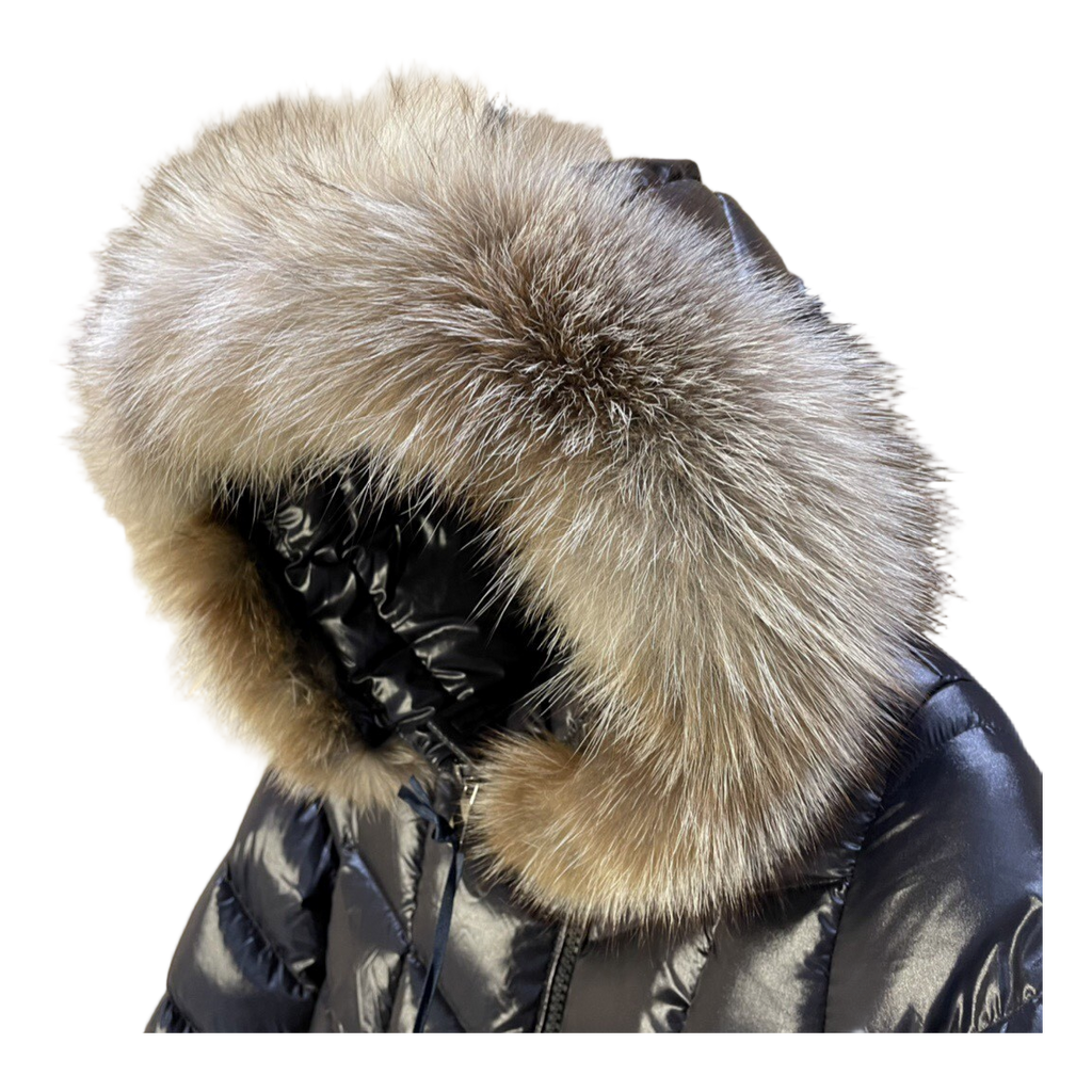 Moncler Fulmarus Chevron-Quilted Hooded Puffer – Black | Geometric Quilt