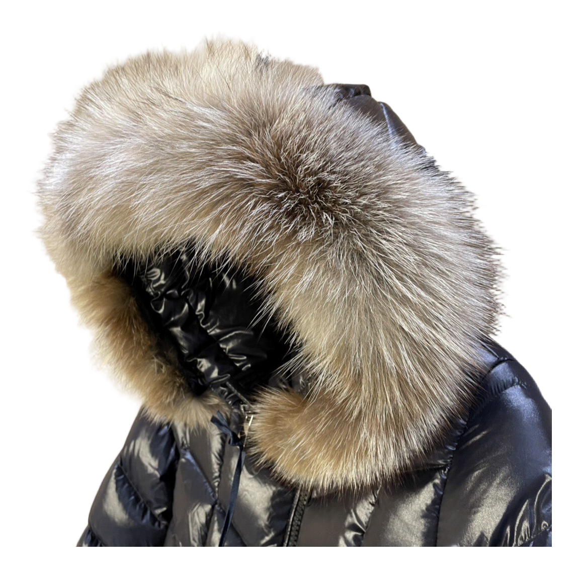 Moncler Fulmarus Chevron-Quilted Hooded Puffer – Black | Geometric Quilt