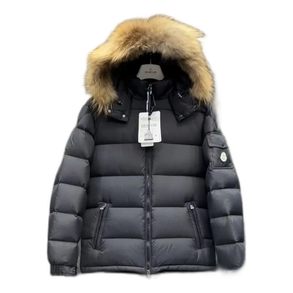 Moncler Fur-Trim Hooded Short Puffer – Black | Cropped | Premium Down
