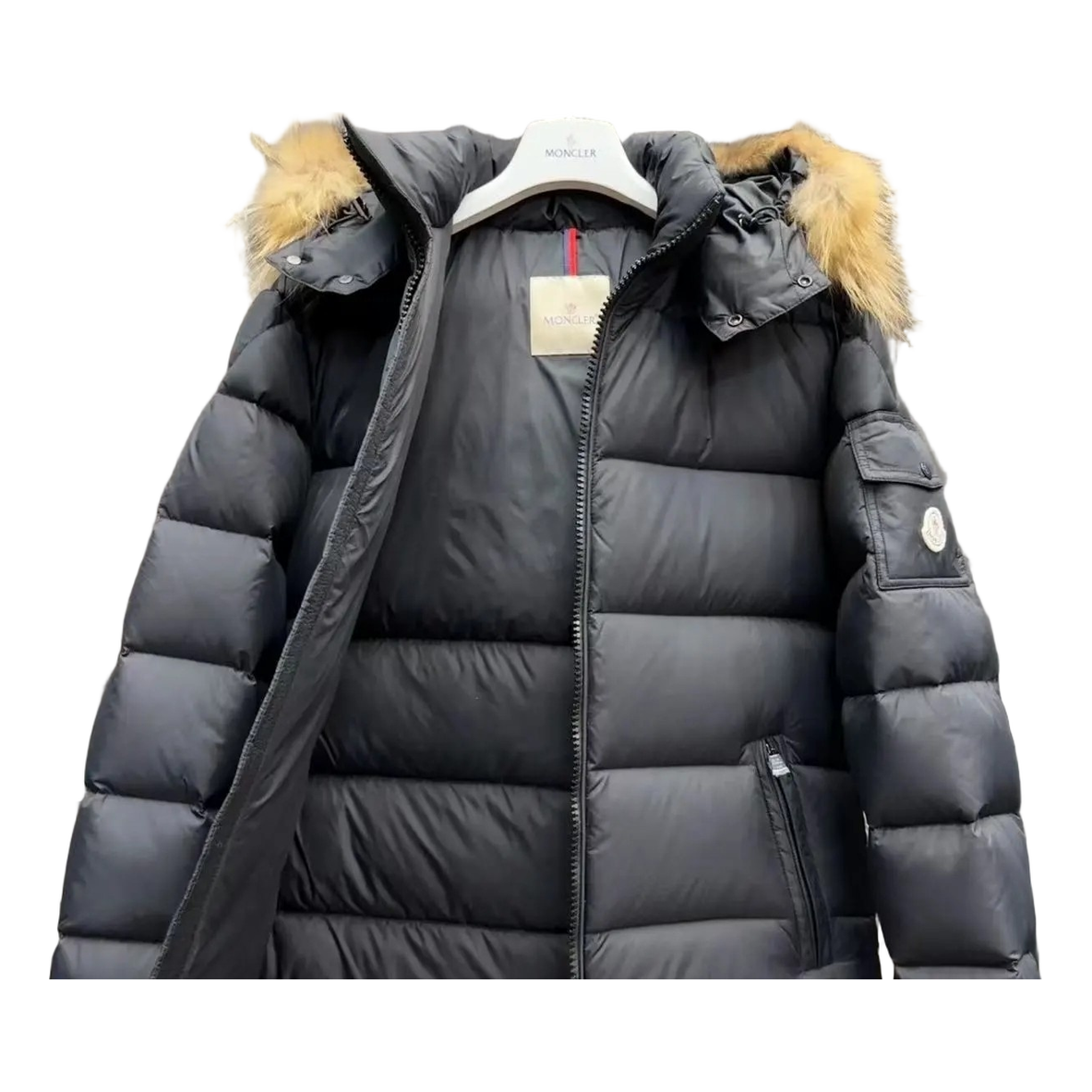 Moncler Fur-Trim Hooded Short Puffer – Black | Cropped | Premium Down