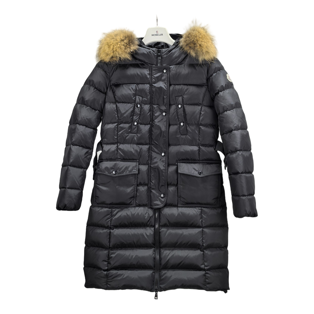 Moncler Four-Pocket Fur-Trim Hooded Long Puffer – Black | Utility Luxury | Premium Down
