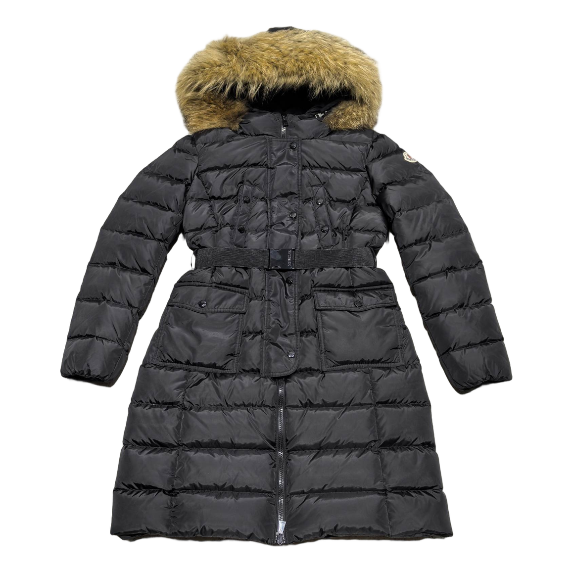 Moncler Four-Pocket Fur-Trim Hooded Long Puffer – Black | Utility Luxury | Premium Down