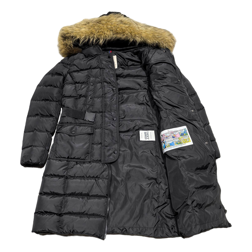 Moncler Four-Pocket Fur-Trim Hooded Long Puffer – Black | Utility Luxury | Premium Down