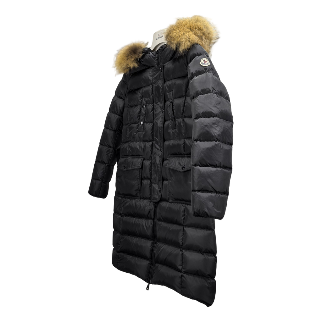 Moncler Four-Pocket Fur-Trim Hooded Long Puffer – Black | Utility Luxury | Premium Down