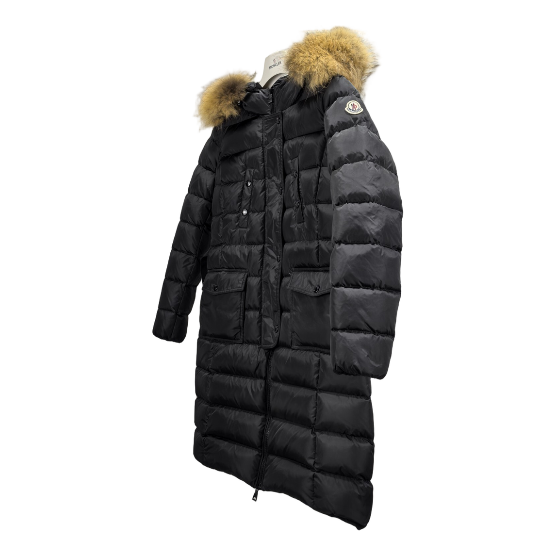 Moncler Four-Pocket Fur-Trim Hooded Long Puffer – Black | Utility Luxury | Premium Down