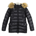 Moncler Four-Pocket Belted Fur-Trim Puffer – Black | Belted & Fur Trim | Premium Down