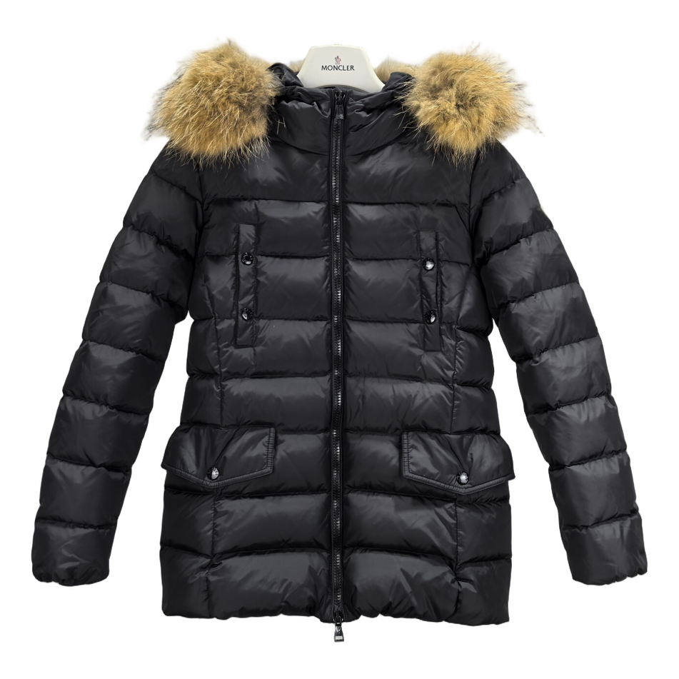 Moncler Four-Pocket Belted Fur-Trim Puffer – Black | Belted & Fur Trim | Premium Down