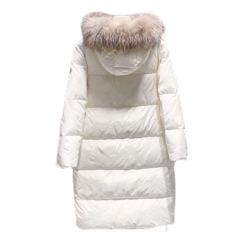 Moncler Marrionnier Long Puffer Coat – Ivory | Premium Down