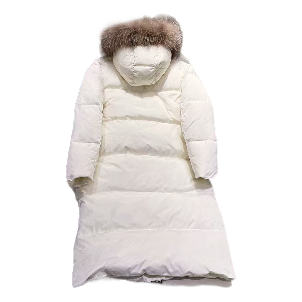 Moncler Marrionnier Long Puffer Coat – Ivory | Premium Down