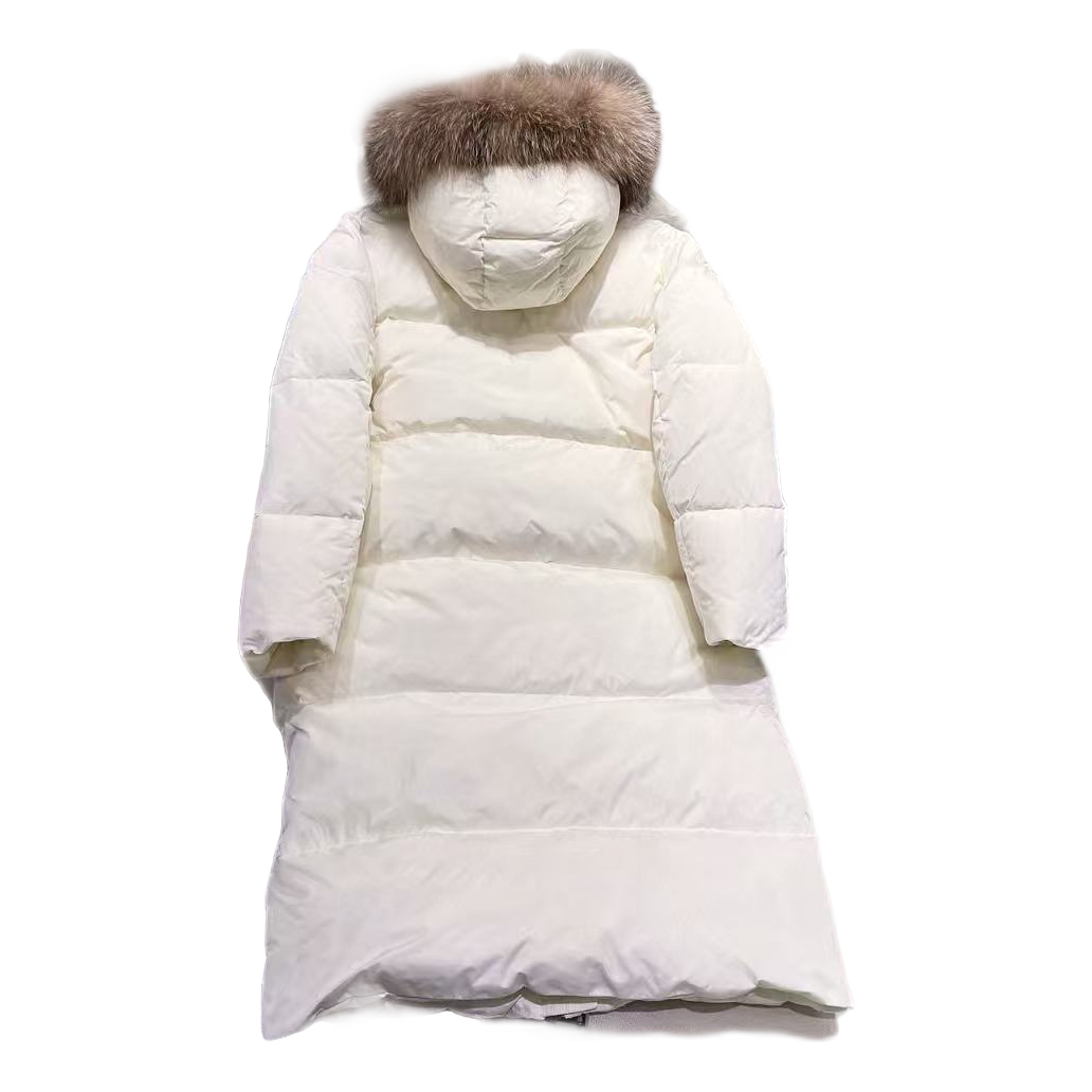 Moncler Marrionnier Long Puffer Coat – Ivory | Premium Down