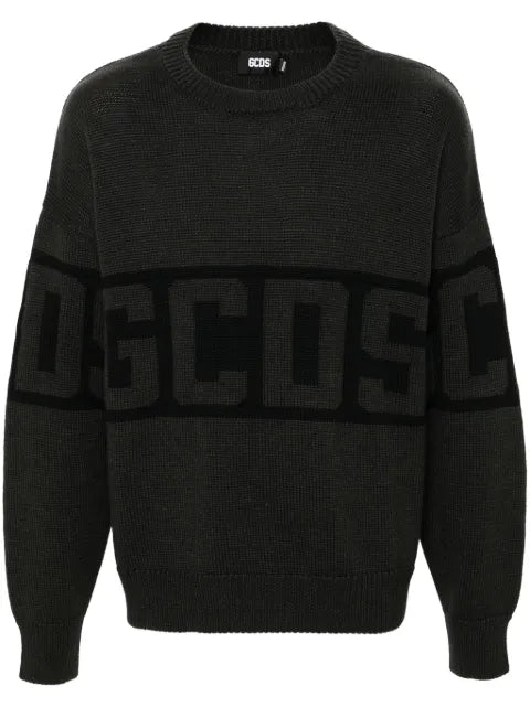 GCDS logo band crew-neck sweater