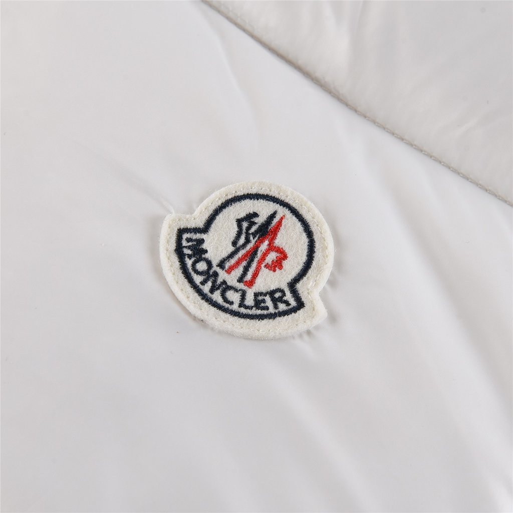 Moncler Tricolour Sleeve-Stripe Hooded Puffer – White | Premium Down