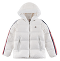 Moncler Tricolour Sleeve-Stripe Hooded Puffer – White | Premium Down