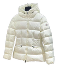 Moncler Fitted Hooded Short Puffer – Ivory | Cropped Fitted | Premium Down