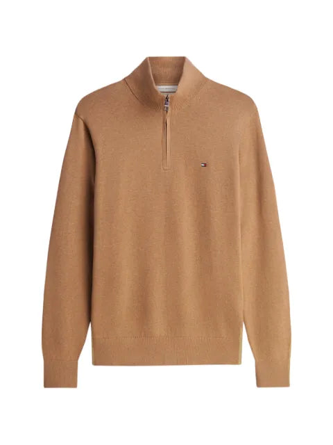 Tommy Hilfiger quarter-zip logo-embroidered sweater