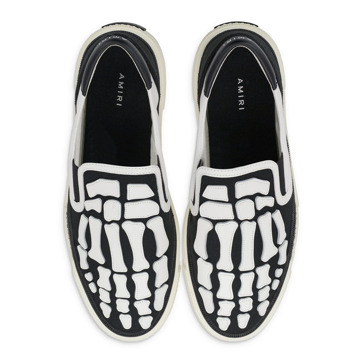 White/Black Skel Top Slip On Sneakers