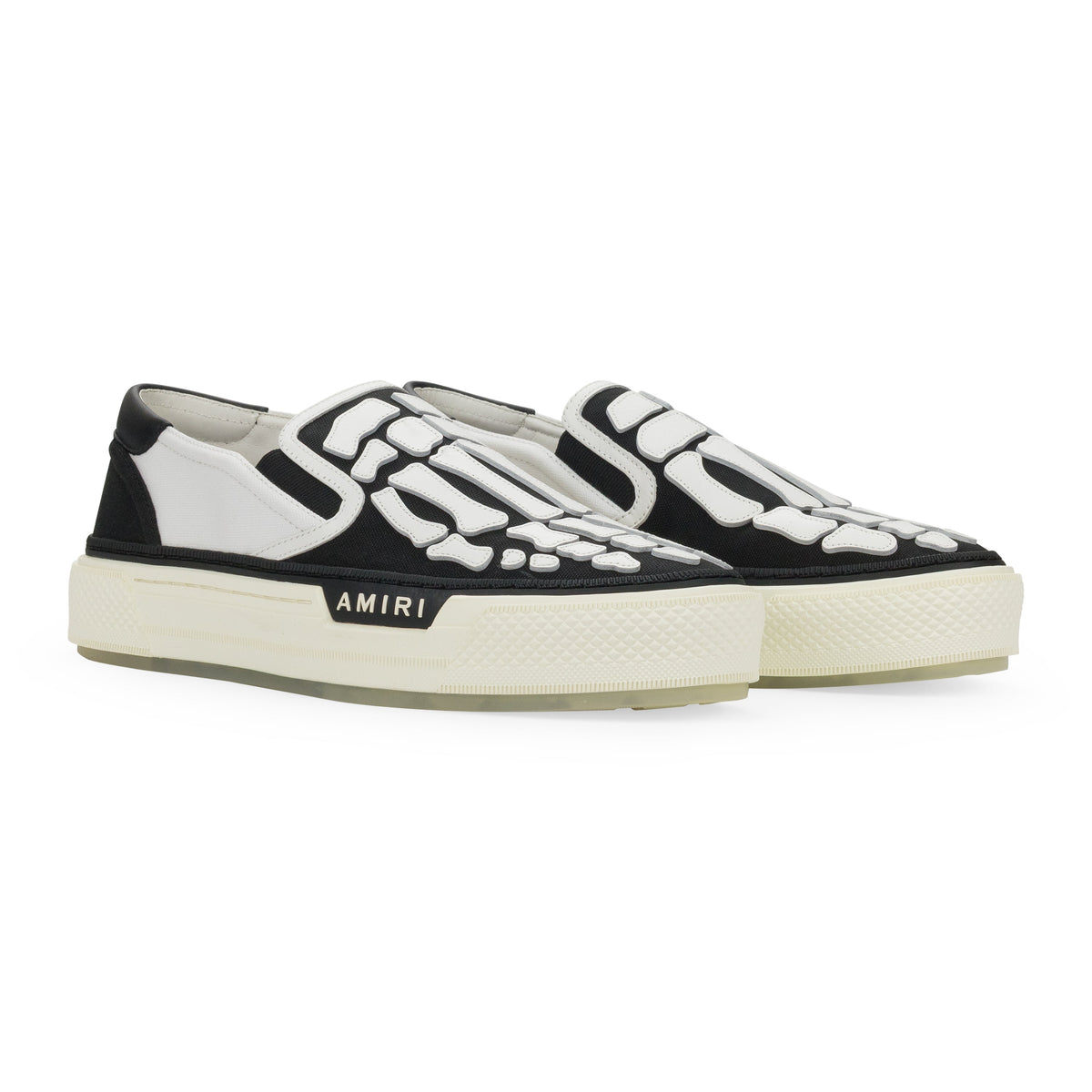 White/Black Skel Top Slip On Sneakers