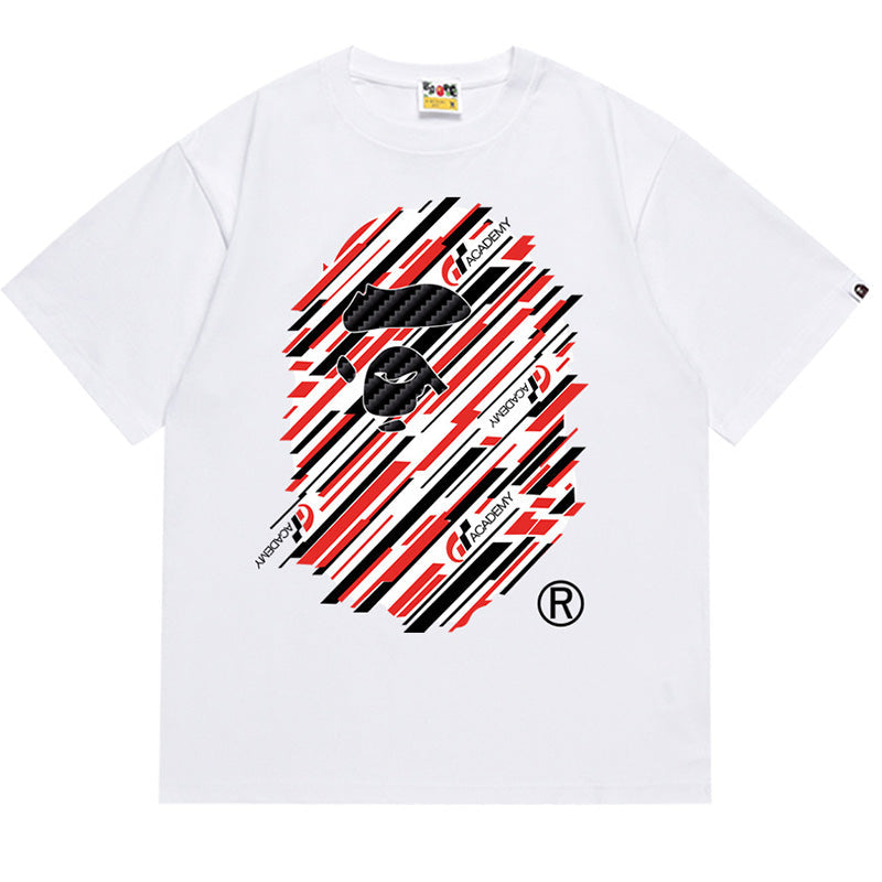 BAPE x Gran Turismo Stripe Ape Head Men's T-Shirt - White