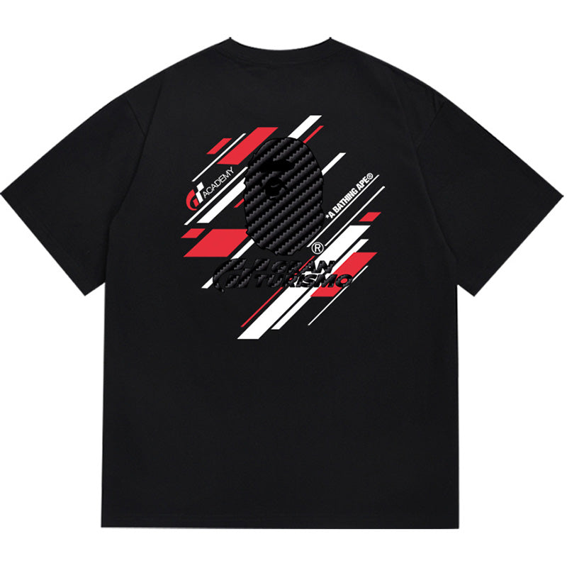BAPE x Gran Turismo Stripe Ape Head Men's T-Shirt - White