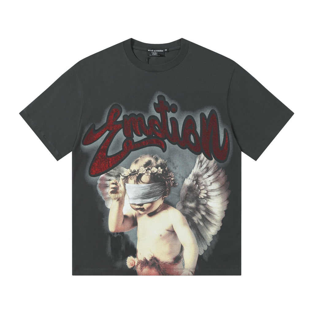 MIXED EMOTION Angel Graphic Short-Sleeve T-Shirt