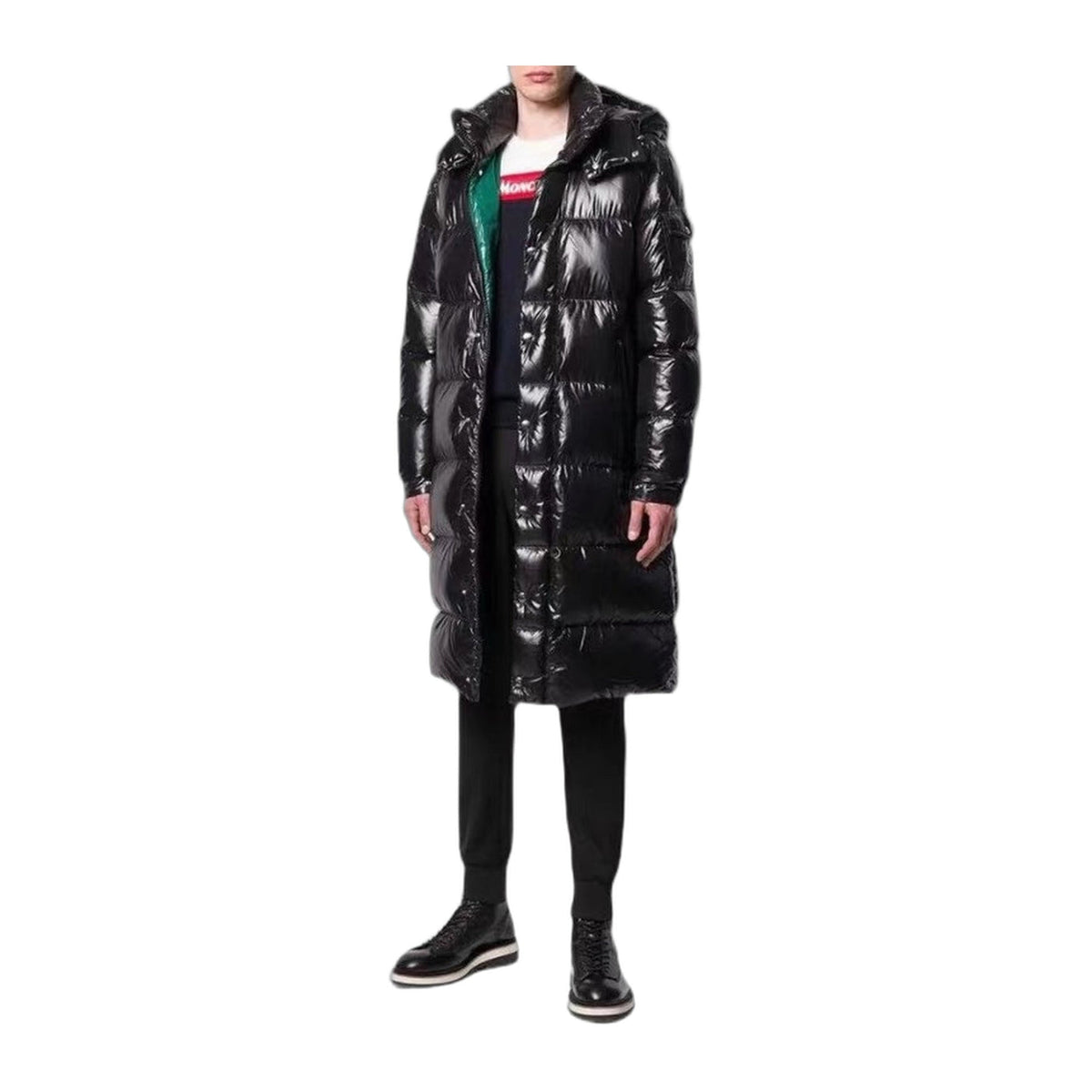 Moncler Hanoverian Glossy Hooded Long Puffer Coat – Premium Down | High-Shine