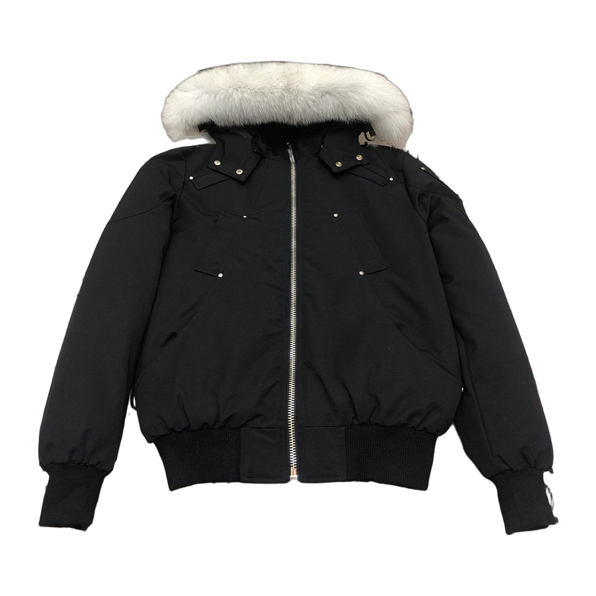 Moose Knuckles Men’s Ballistic Bomber – Shearling Trim | Black