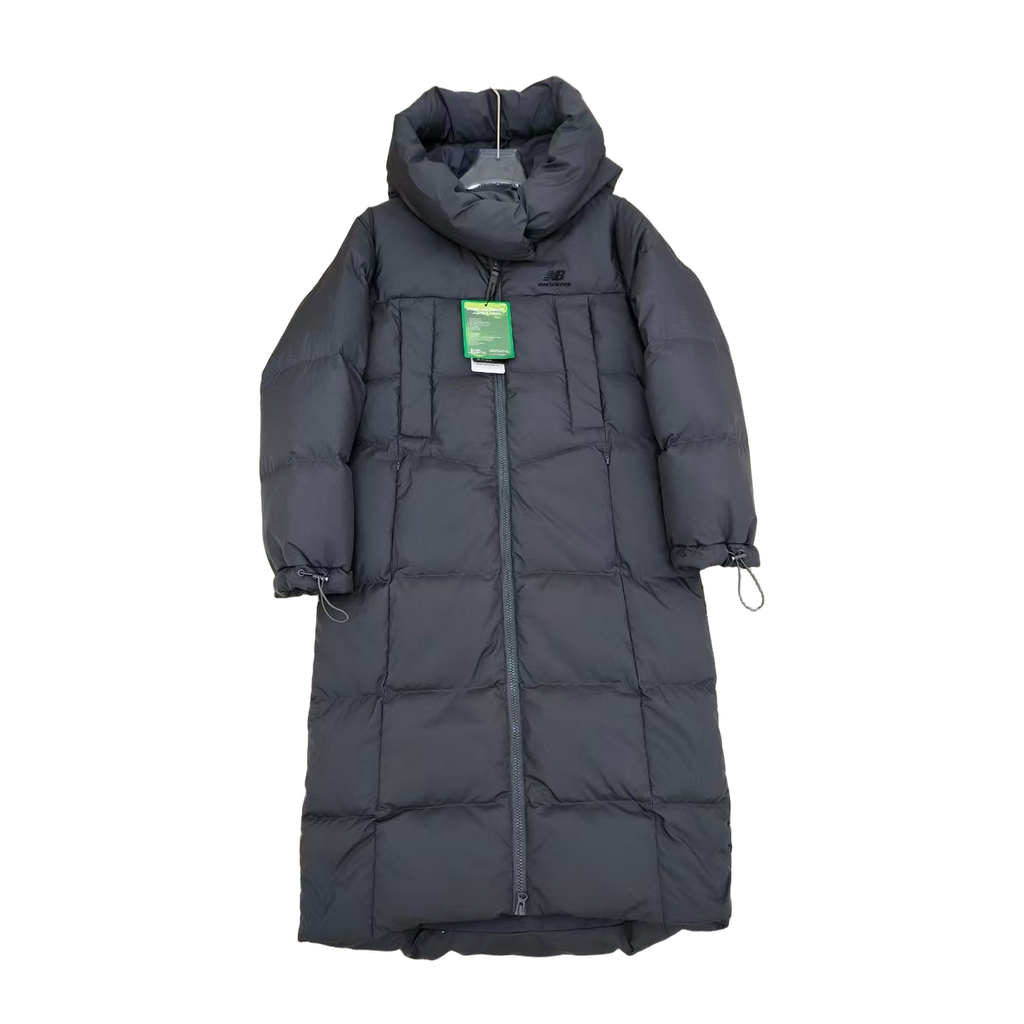 New Balance Long Puffer Coat – Hooded | Black