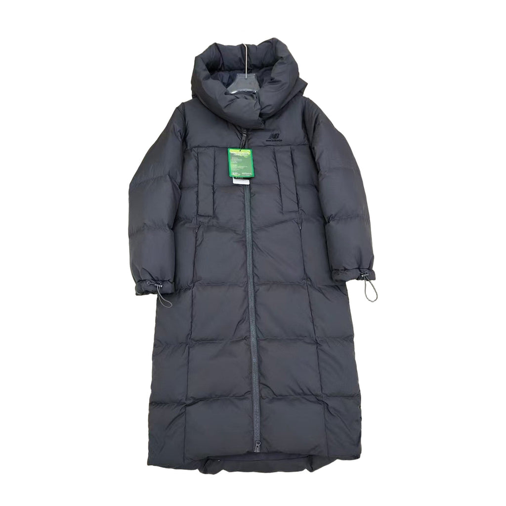 New Balance Long Puffer Coat – Hooded | Black