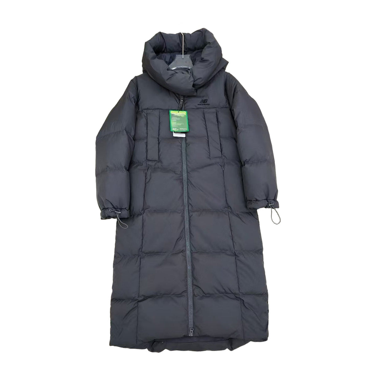 New Balance Long Puffer Coat – Hooded | Black