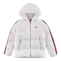Moncler Tricolour Sleeve-Stripe Glossy Hooded Puffer – Premium Down