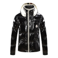 Moncler Contrast-Trim Glossy Hooded Puffer – Premium Down | Graphic Design Detail