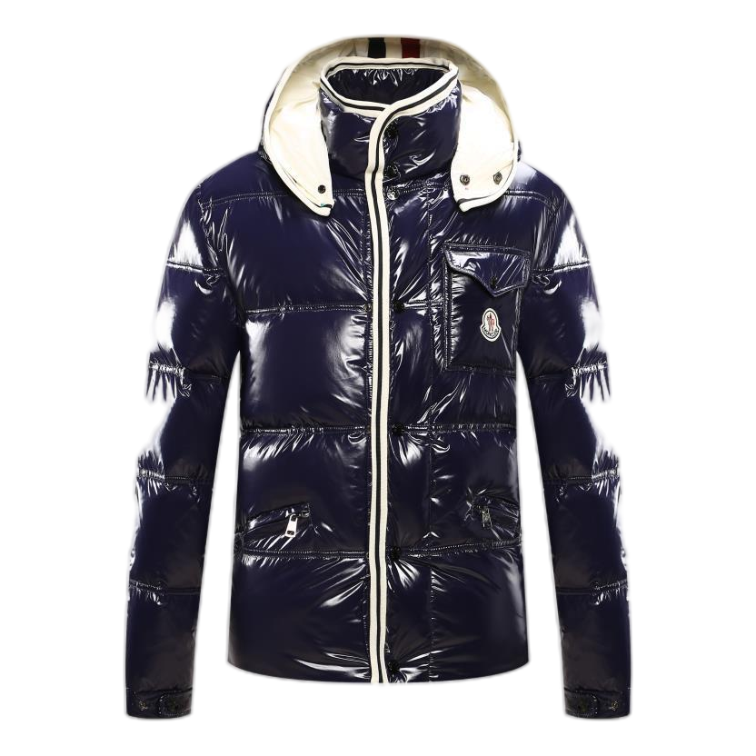 Moncler Contrast-Trim Glossy Hooded Puffer – Premium Down | Contrast Trim & Glossy Shell
