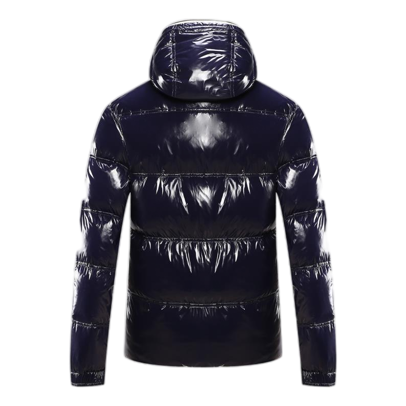 Moncler Contrast-Trim Glossy Hooded Puffer – Premium Down | Contrast Trim & Glossy Shell
