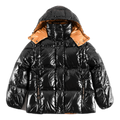 Moncler Copper-Lined Glossy Short Puffer – Black | Copper Lining | Glossy Shell