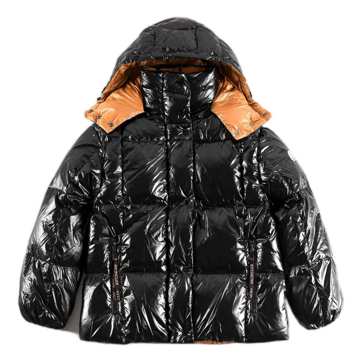 Moncler Copper-Lined Glossy Short Puffer – Black | Copper Lining | Glossy Shell