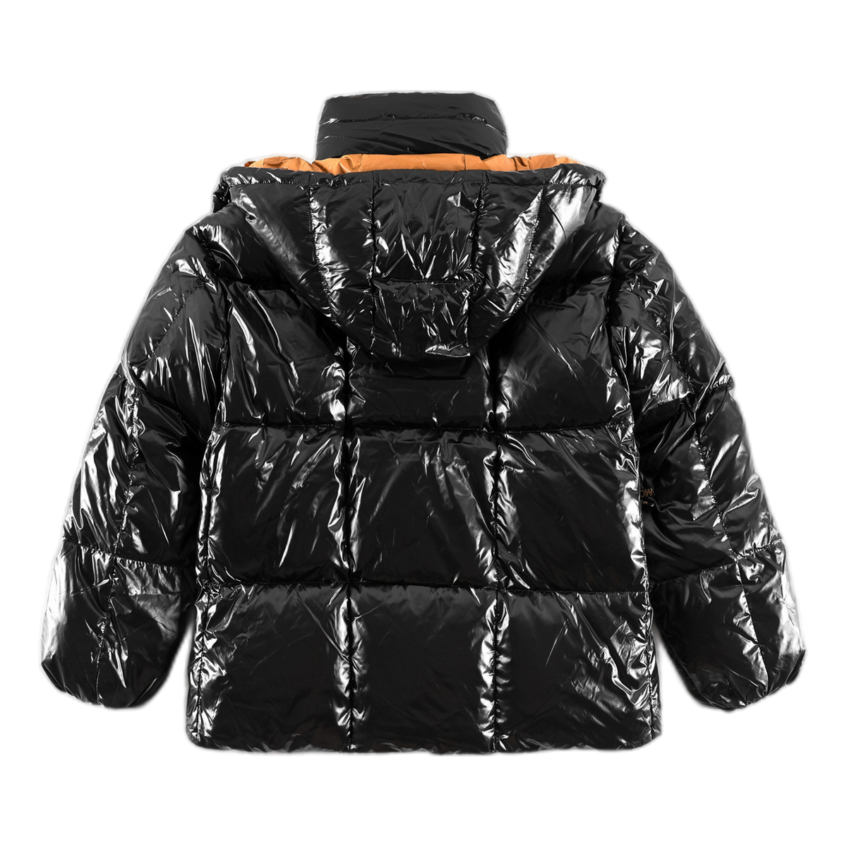 Moncler Copper-Lined Glossy Short Puffer – Black | Copper Lining | Glossy Shell
