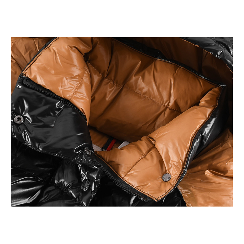 Moncler Copper-Lined Glossy Short Puffer – Black | Copper Lining | Glossy Shell