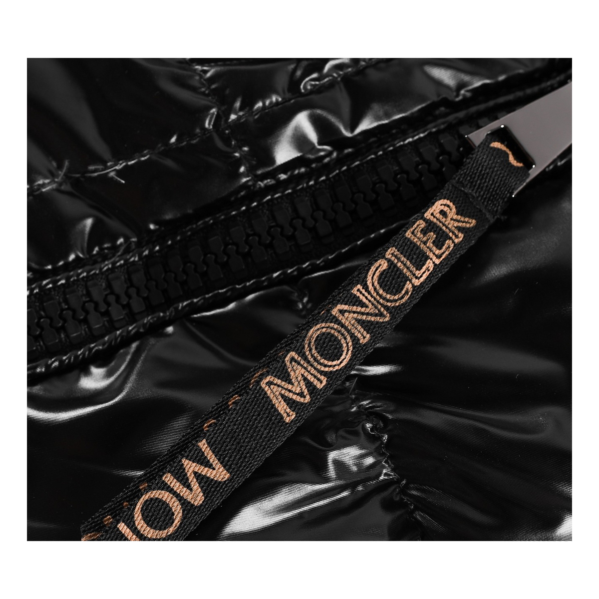 Moncler Copper-Lined Glossy Short Puffer – Black | Copper Lining | Glossy Shell