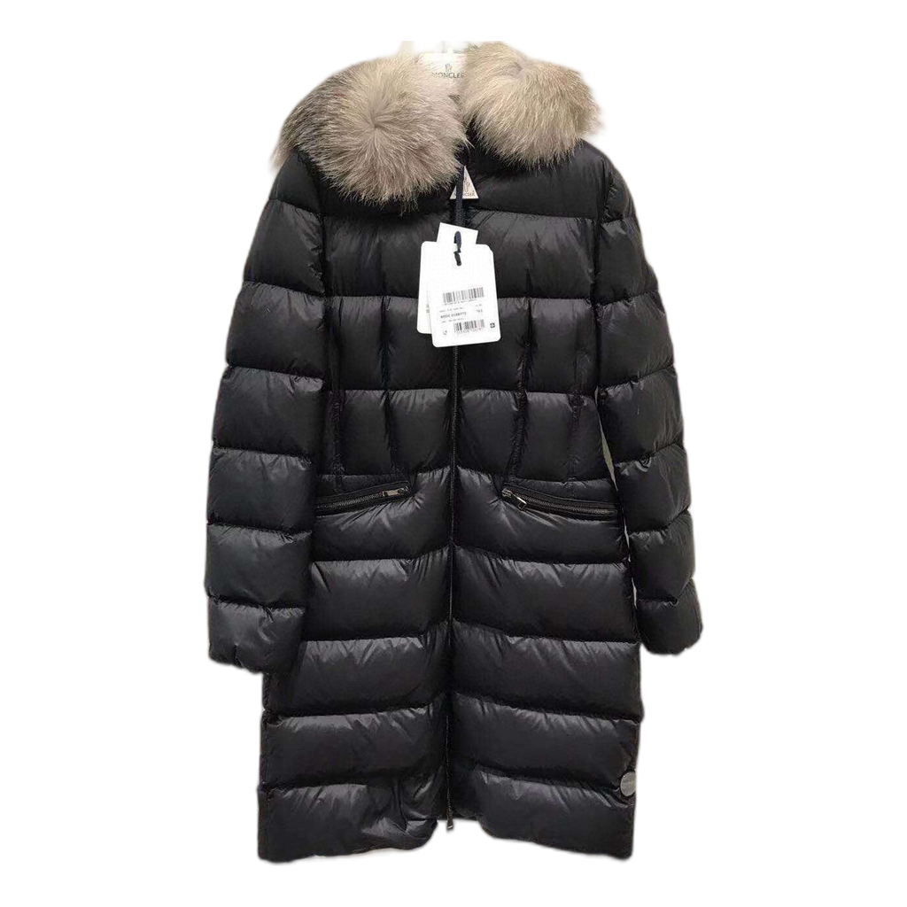 Moncler Four-Pocket Fur-Trim Hooded Long Puffer – Black | Four Pockets | Premium Down