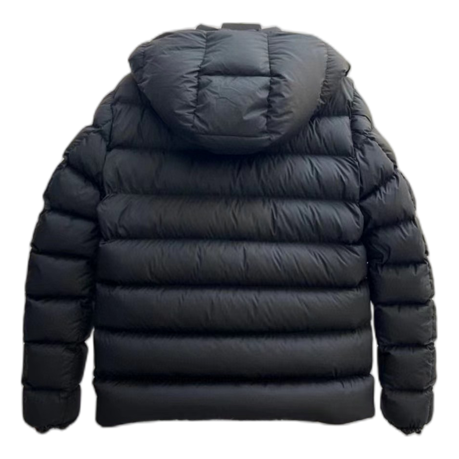Moncler Vertical-Logo Snap-Front Puffer – Black | Premium Down