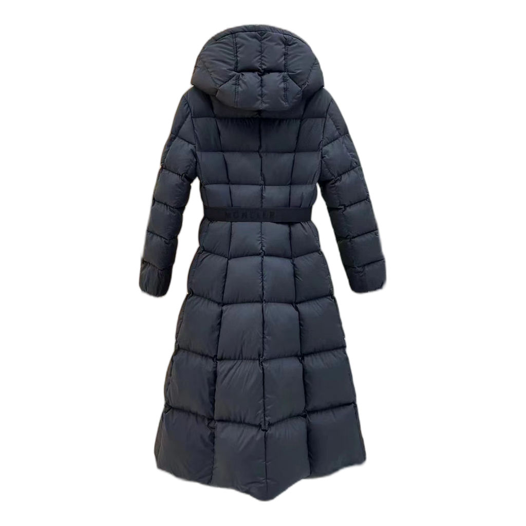 Moncler Drawstring-Hood Fitted Long Puffer – Black | Fitted Long | Drawstring Hood