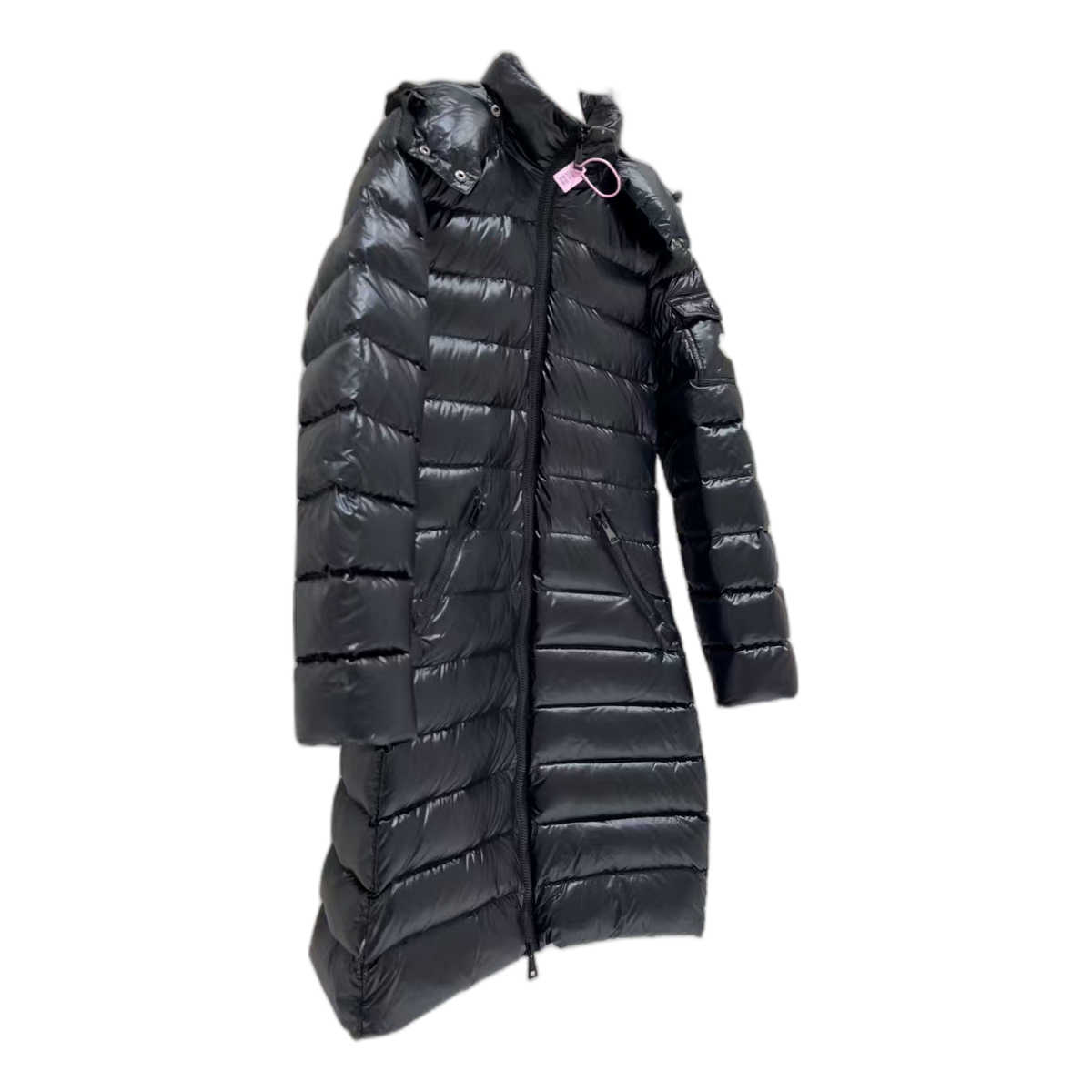 Moncler Narrow-Quilt Fur-Trim Hooded Long Puffer Coat – Black | Premium Down