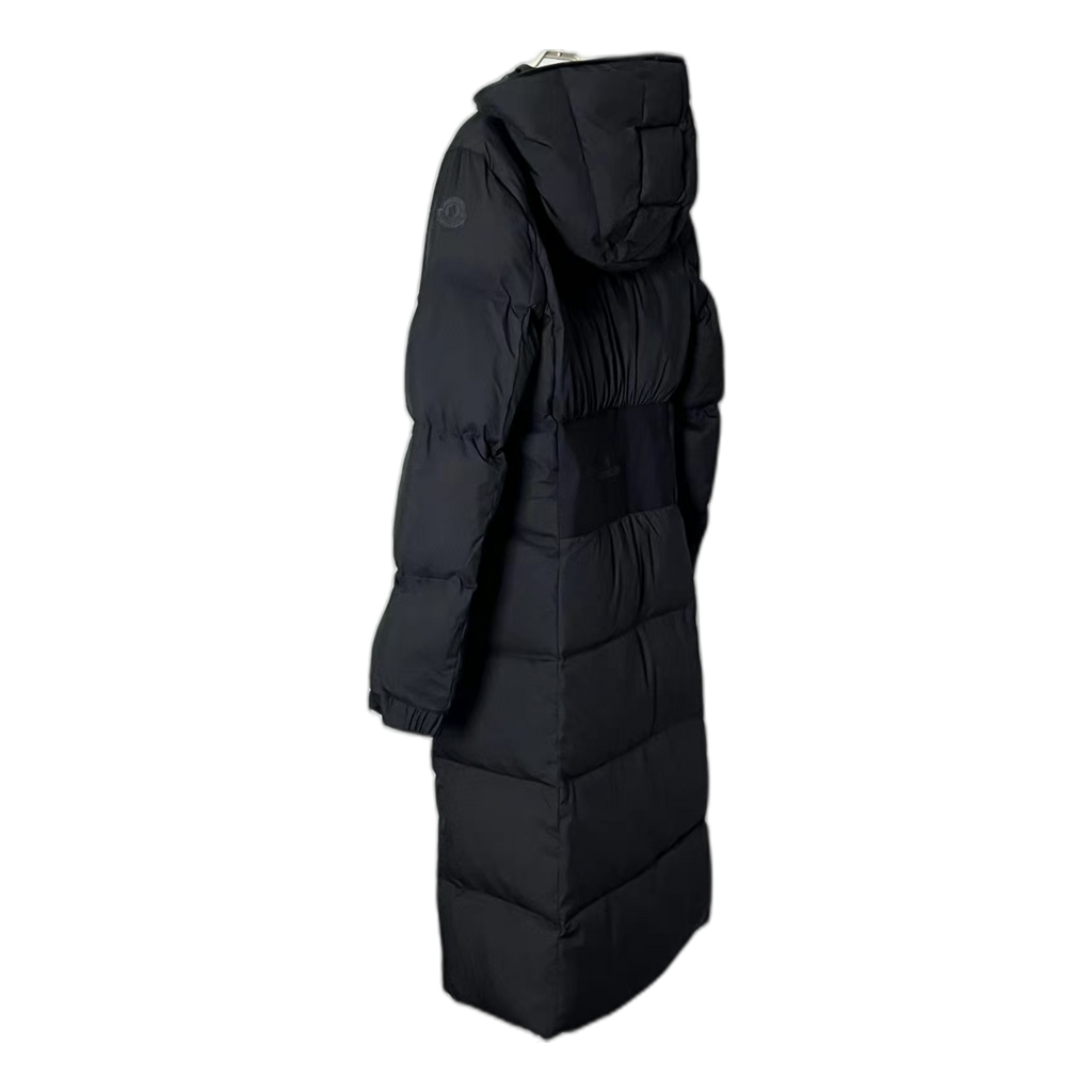 Moncler Matte Zip-Front Hooded Long Puffer Coat – Black | Premium Down