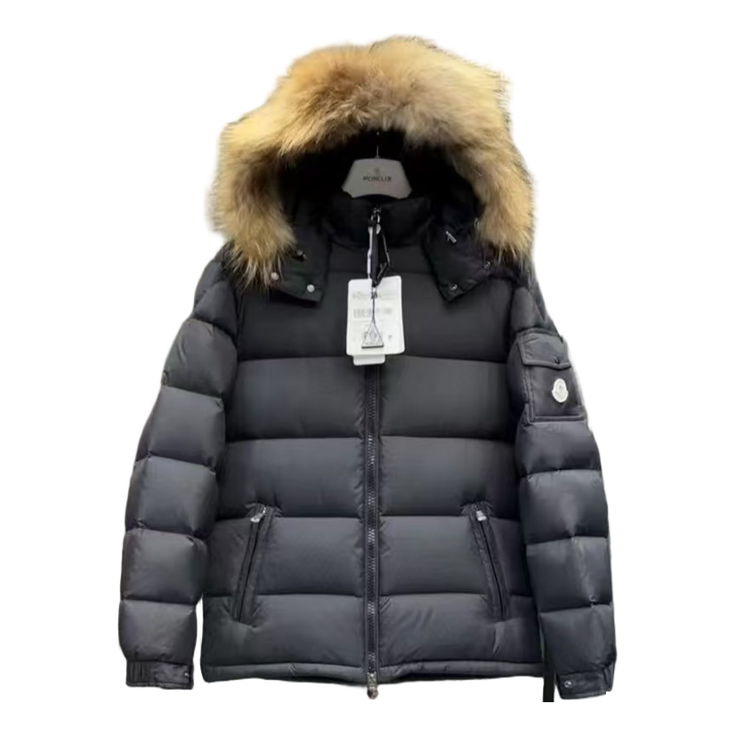 Moncler Fur-Trim Hooded Puffer – Black | Full Length | Premium Down