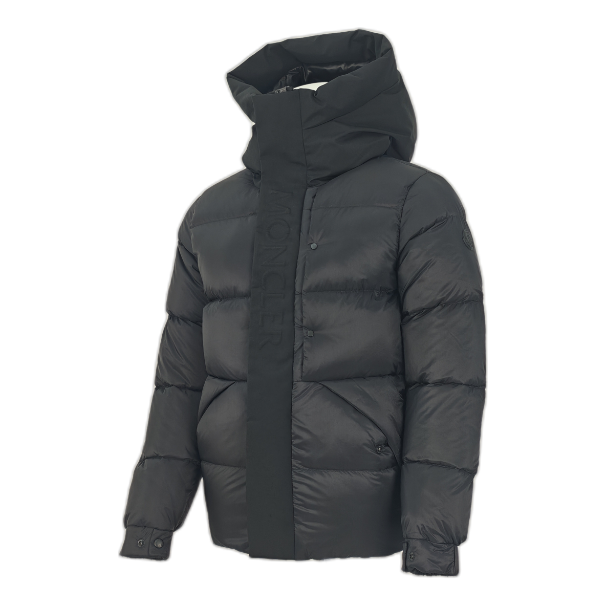 Moncler Tonal-Logo High-Collar Puffer – Black | Premium Down