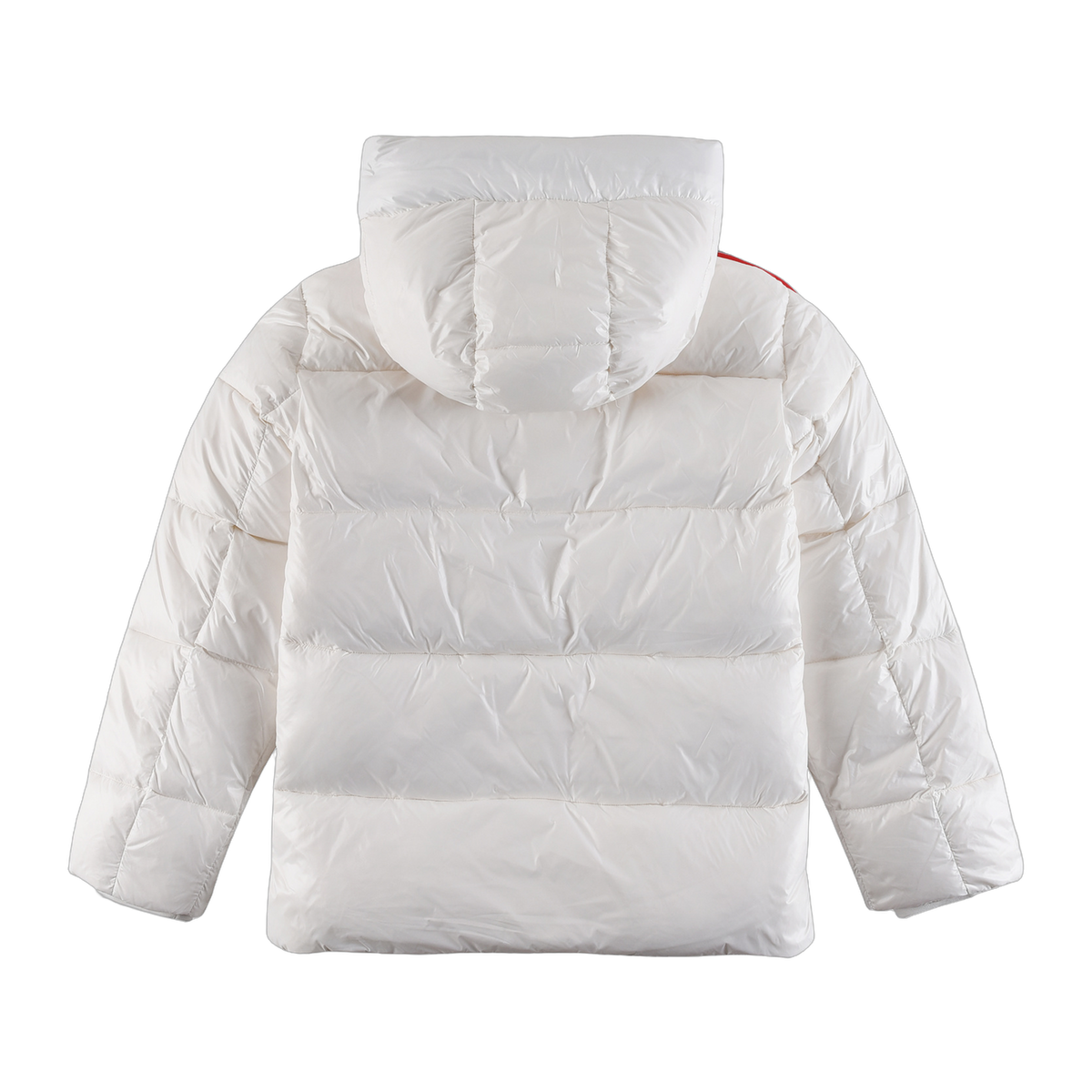 Moncler Tricolour Sleeve-Stripe Hooded Puffer – White | Premium Down